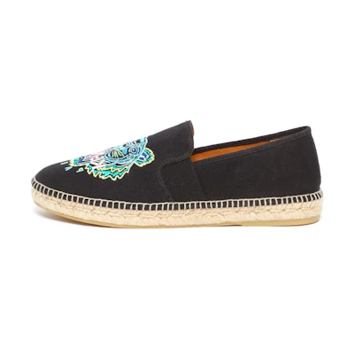 Kenzo Tiger Elasticated Espadrilles 'Black Tiger Embroidery'