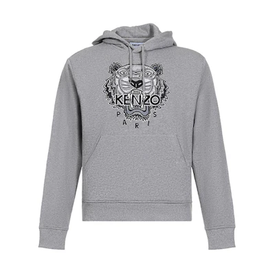 KENZO Tiger Embroidered Cotton Sweatshirt for Men in Pearl Gray FA65SW3114XV-94