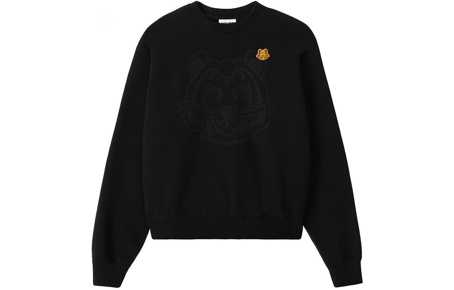 KENZO Tiger Embroidered Crewneck Relaxed Sweatshirt Black FA65SW0304MO-99