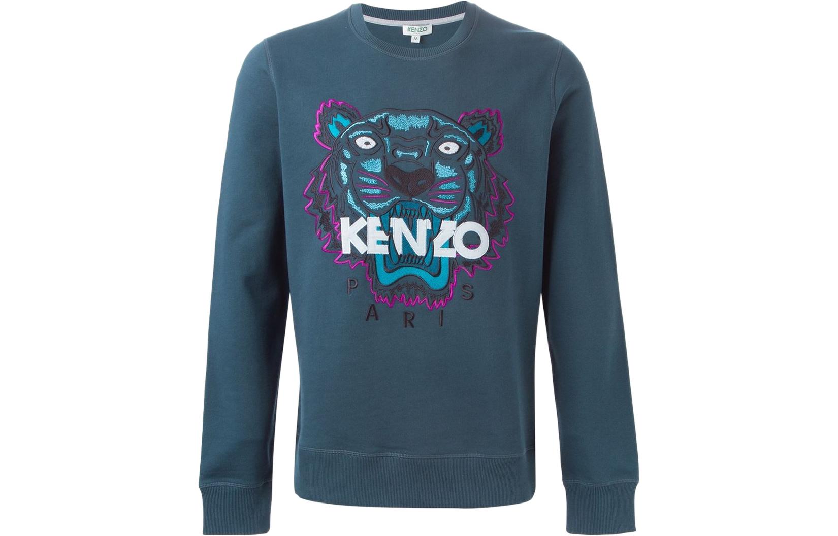 KENZO Tiger Embroidered Crewneck Sweatshirt - Deep Blue F565SW0014XC-73