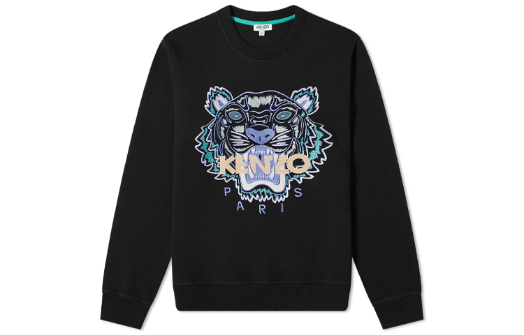 KENZO Tiger Embroidered Crewneck Sweatshirt Men’s Black FA55SW1344U9-99