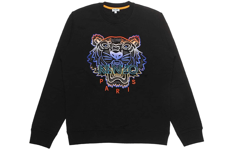 KENZO Tiger Embroidered Crewneck Sweatshirt Unisex Black 5SW0084XE-99