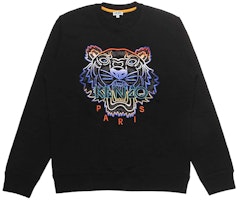 KENZO Tiger Embroidered Crewneck Sweatshirt Unisex Black 5SW0084XE-99 KENZO Tiger Embroidered Crewneck Sweatshirt Unisex Black 5SW0084XE-99