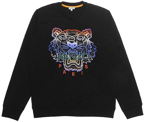 KENZO 老虎刺绣男女同款黑色圆领卫衣 5SW0084XE-99 Buy KENZO 老虎刺绣男女同款黑色圆领卫衣 5SW0084XE-99