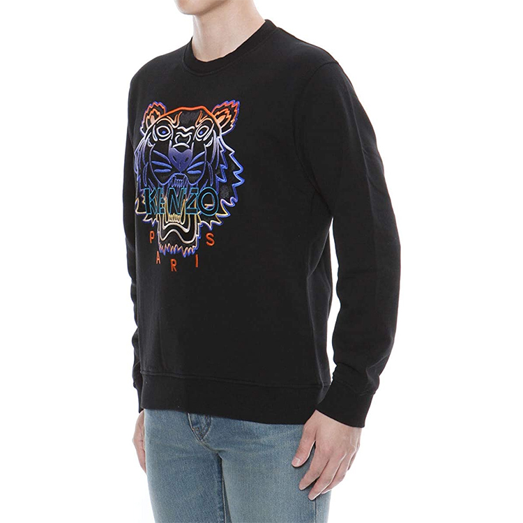 Purchase KENZO 刺繡虎頭圖案黑色休閒圓領長袖男女款襪衫 5SW0084XE-99
