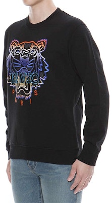 KENZO 老虎刺绣男女同款黑色圆领卫衣 5SW0084XE-99 Purchase KENZO 老虎刺绣男女同款黑色圆领卫衣 5SW0084XE-99