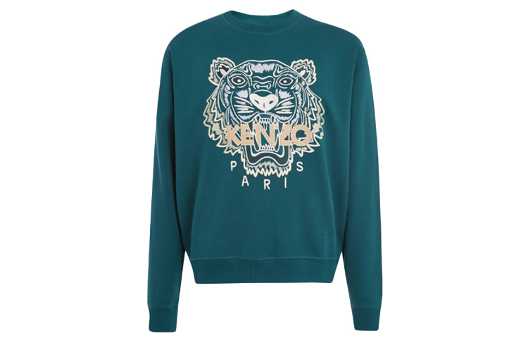 KENZO Tiger Embroidered Logo Crewneck Sweatshirt Blue - FA65SW1104XA-73