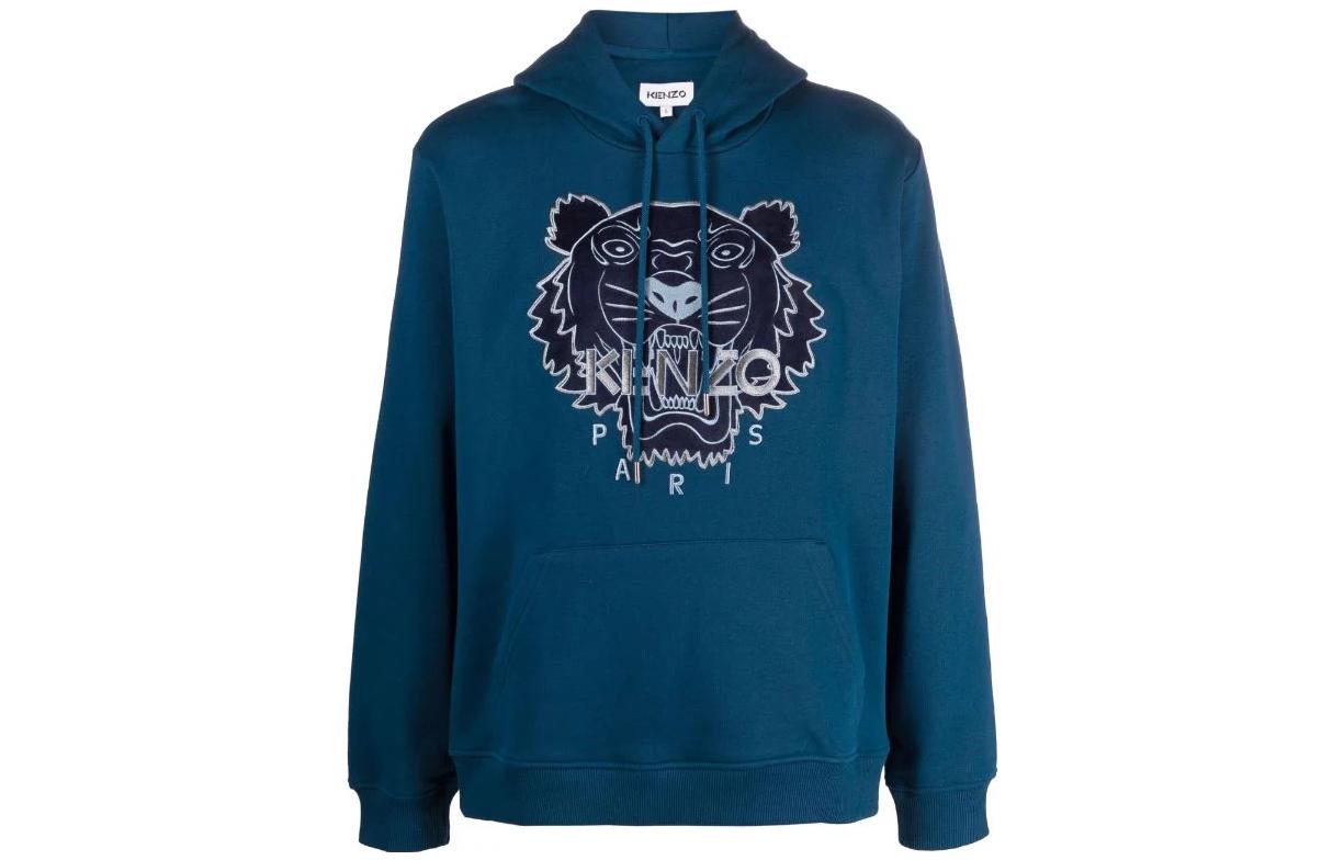 KENZO Tiger Embroidered Pullover Hoodie  Navy Blue Long Sleeve Sweatshirt FB65SW3304MZ-77 圖 2