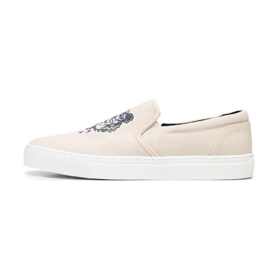 Kenzo Tiger Embroidered Slip-On Sneakers 'Beige'