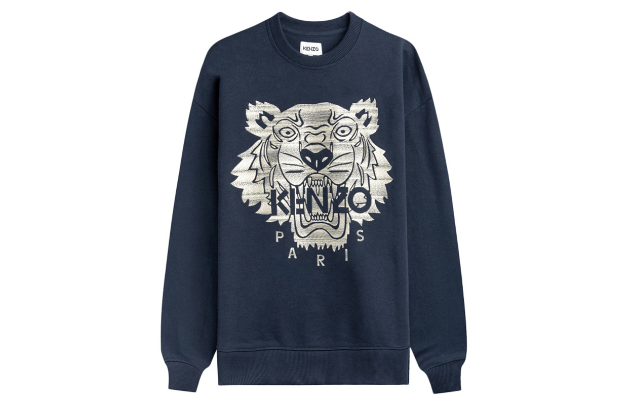 KENZO Tiger Embroidered Sweatshirt Navy Blue FA65SW1154XF-76