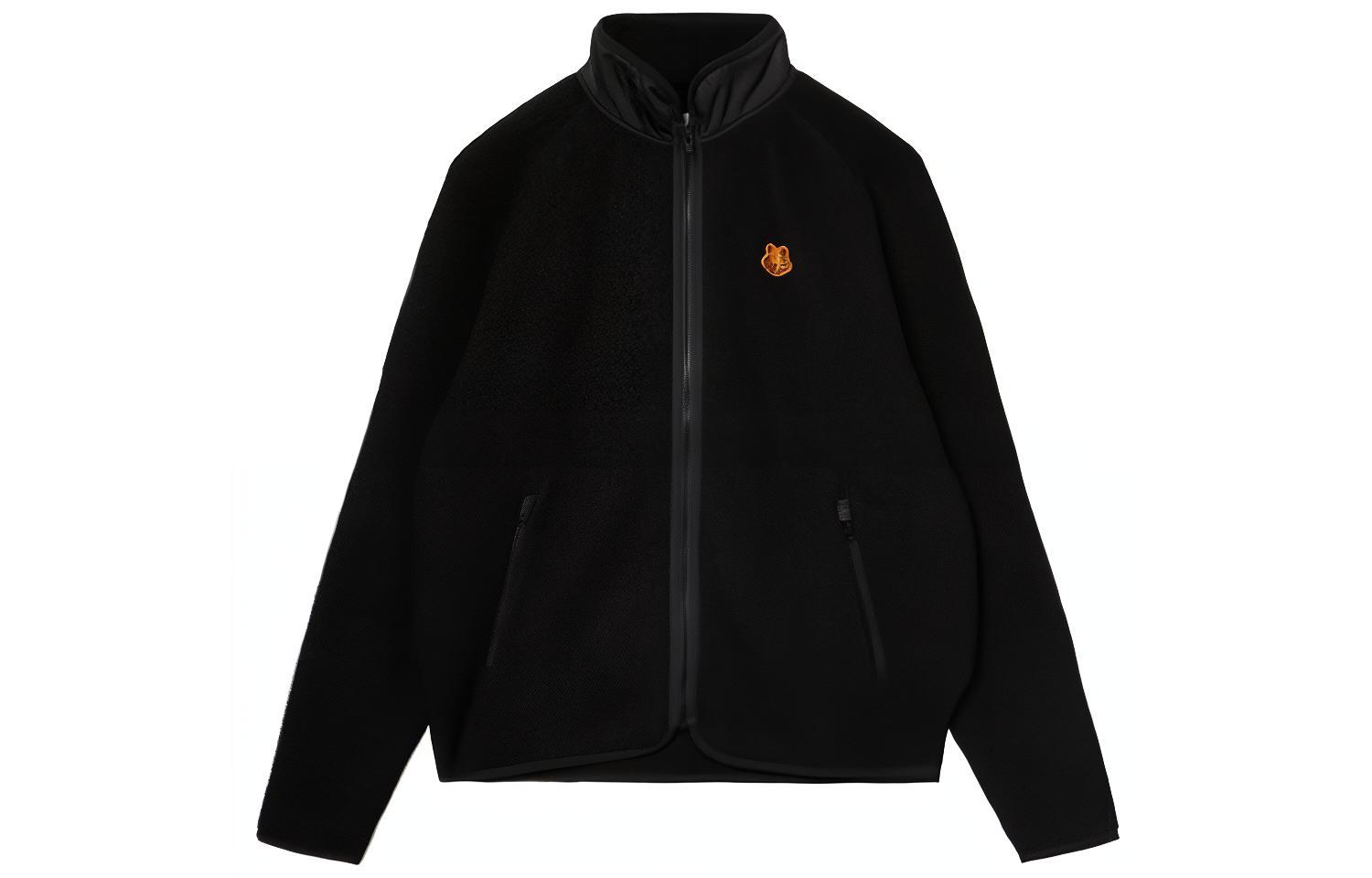 KENZO Tiger Embroidered Zip-Up High Collar Fleece Jacket Men’s Black FA65BL7604ML-99