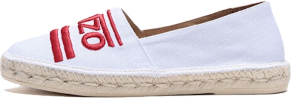 Kenzo Tiger Espuddy Slip On 'Red Logo Canvas Fisherman - White' 5ES180-F76-01 Kenzo Tiger Espuddy Slip On 'Red Logo Canvas Fisherman - White' 5ES180-F76-01