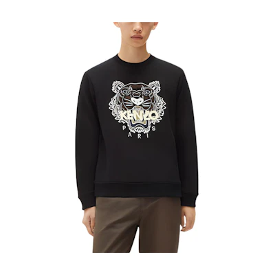 KENZO Tiger Head Embroidered Sweatshirt Black FB65SW1234XA-99B