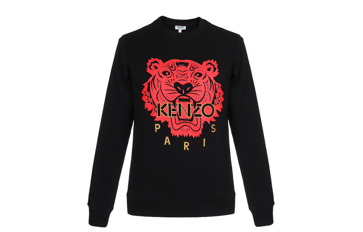KENZO Tiger Head Graphic Pullover Sweatshirt Black FA55SW1264Z5-99
