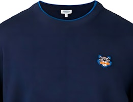 KENZO タイガーロゴ クラシックニット 長袖 ネイビーセーター. F955PU2023AB-76 Details for KENZO タイガーロゴ クラシックニット 長袖 ネイビーセーター. F955PU2023AB-76