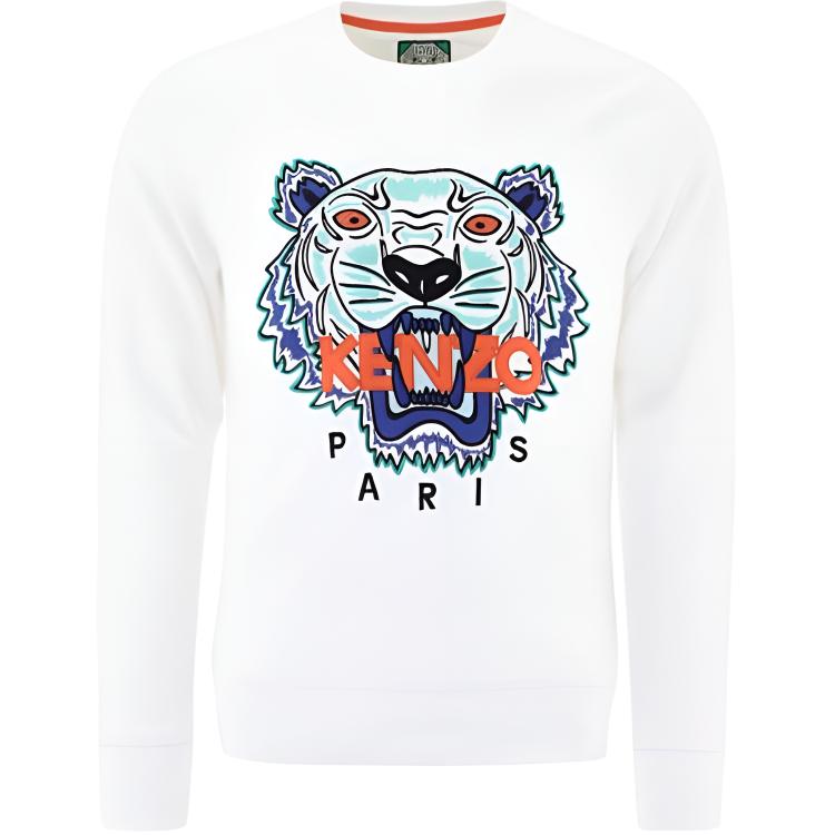 KENZO Tiger Logo Crewneck Long Sleeve Sweatshirt White () F555SW0014XW-01