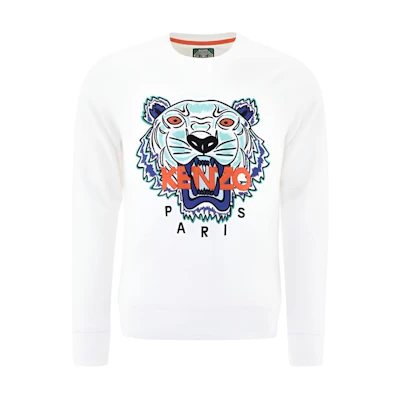 KENZO Tiger Logo Crewneck Long Sleeve Sweatshirt White () F555SW0014XW-01