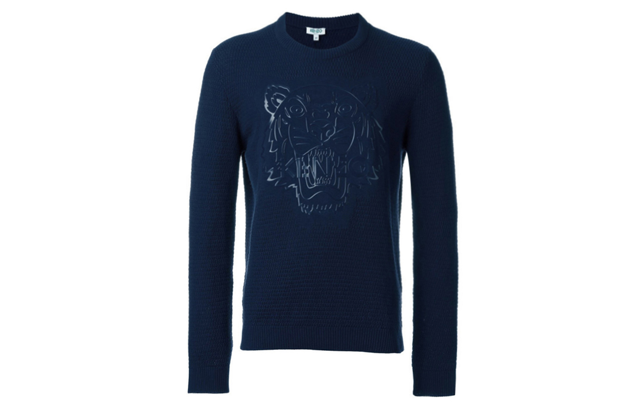 KENZO Tiger Logo Print Sweatshirt Navy Blue () 5PU2503XB-77