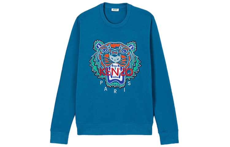KENZO Tiger Logo Pullover Crewneck Sweatshirt Blue () F965SW0124X7-67