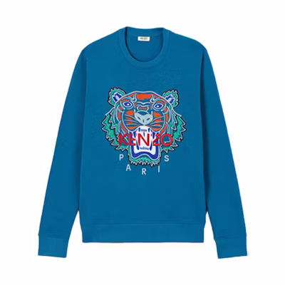 KENZO Tiger Logo Pullover Crewneck Sweatshirt Blue () F965SW0124X7-67