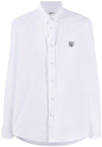 KENZO 老虎图案男士白色长袖衬衫 FA55CH4001LB-01 Order KENZO 老虎图案男士白色长袖衬衫 FA55CH4001LB-01