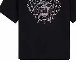 Details for KENZO Tiger Print Slim Fit Short Sleeve T-Shirt Black. FB65TS0894YF-99