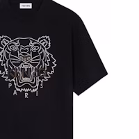 Sizing KENZO Tiger Print Slim Fit Short Sleeve T-Shirt Black. FB65TS0894YF-99