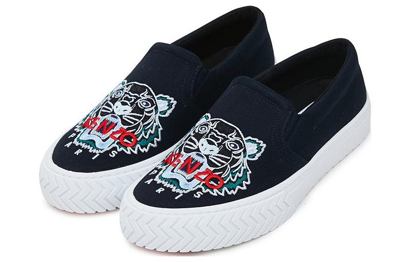 Shop Kenzo Tiger K-Skate ''Navy Slip-On'' Baskets Décontractées F965SN200F70