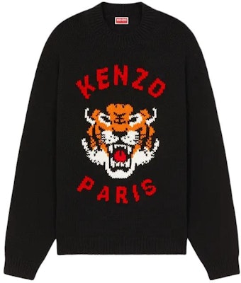 KENZO Unisex Animal Graphic Crewneck Long Sleeve Sweater Black FE58PU0143LD-99J Buy KENZO Unisex Animal Graphic Crewneck Long Sleeve Sweater Black FE58PU0143LD-99J