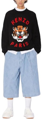 KENZO Unisex Animal Graphic Crewneck Long Sleeve Sweater Black FE58PU0143LD-99J Shop KENZO Unisex Animal Graphic Crewneck Long Sleeve Sweater Black FE58PU0143LD-99J