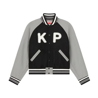 KENZO Unisex Black Varsity Jacket with Colorblock Logo Design. FE58BL1469OH-99