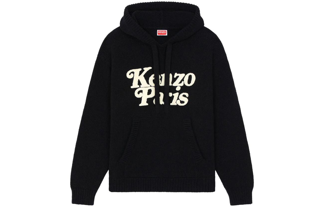 KENZO Unisex Hoodie with Drawstring and Logo Print. FE58PU0113BE-99