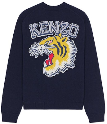 KENZO Unisex Navy Blue Solid Long-Sleeve Crewneck Sweatshirt. FC65PU3163BC-77-yc Lookbook KENZO Unisex Navy Blue Solid Long-Sleeve Crewneck Sweatshirt. FC65PU3163BC-77-yc