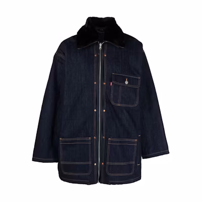 KENZO Unisex Solid Color Zipper Jacket - Dark Blue FD65DM011LE1-01