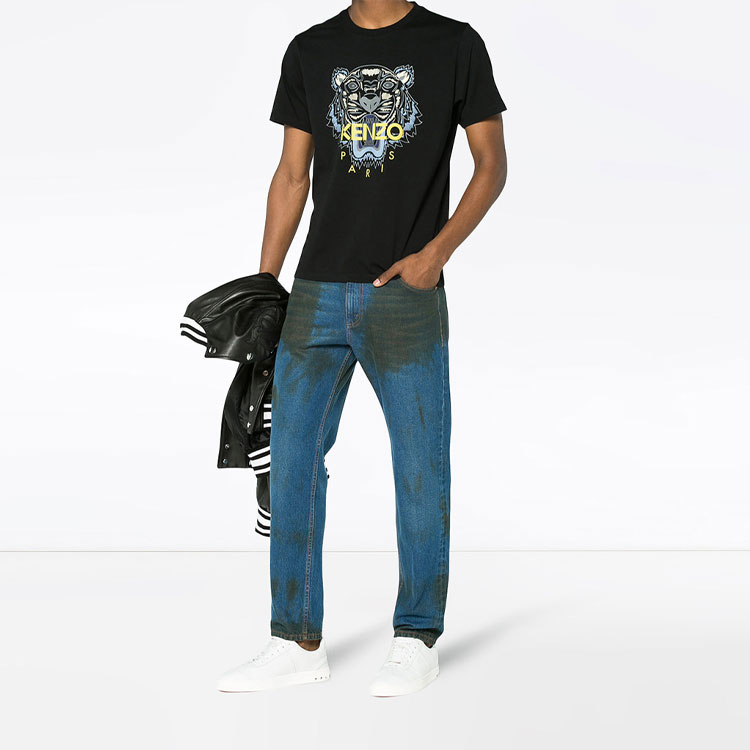 KENZO Unisex Tiger Logo Black Graphic Tee 5TS0504YB99 圖 4