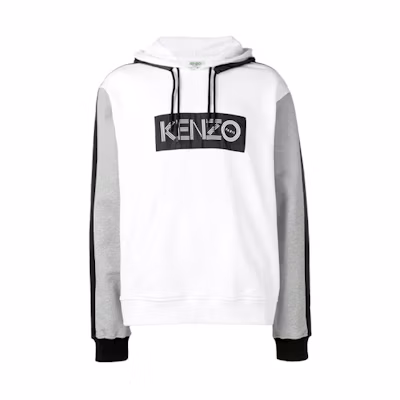 KENZO White Colorblock Logo Pullover Hoodie 4MD5SW414-01