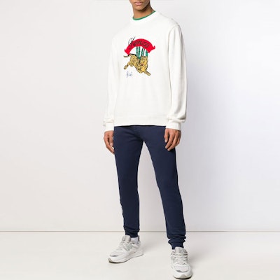 KENZO Baju Cotton Putih Crewneck Sweater Lelaki. F955PU2573XC-01 Shop KENZO Baju Cotton Putih Crewneck Sweater Lelaki. F955PU2573XC-01