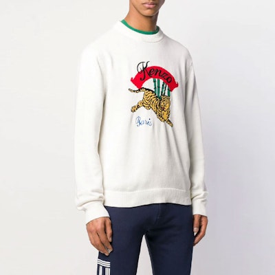 KENZO Baju Cotton Putih Crewneck Sweater Lelaki. F955PU2573XC-01 Purchase KENZO Baju Cotton Putih Crewneck Sweater Lelaki. F955PU2573XC-01
