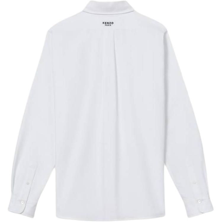 Lookbook KENZO 男士白色刺绣长袖扣领衬衫 FE65CH4109LO-01
