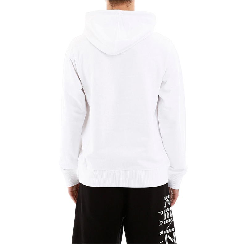 Shop KENZO White Hoodie with Logo Graphic Design FA55SW1654ME-001