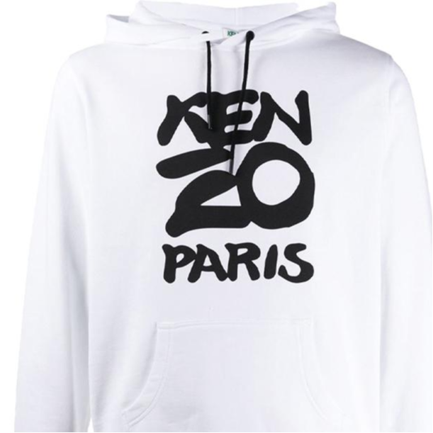 Details for KENZO White Hoodie with Logo Graphic Design FA55SW1654ME-001