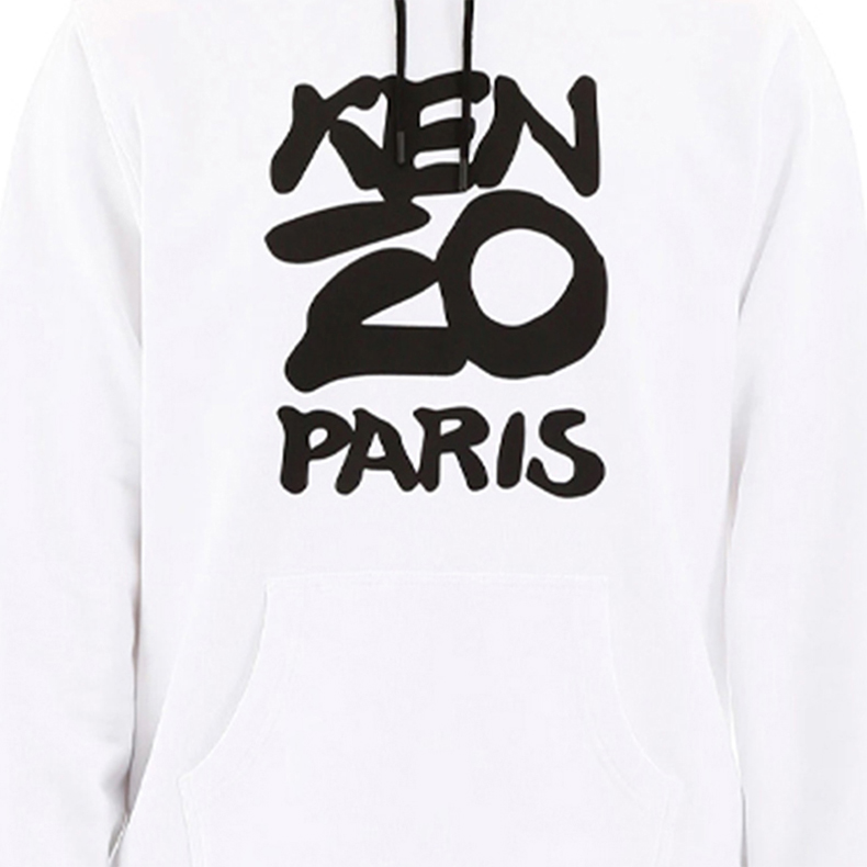 Sizing KENZO White Hoodie with Logo Graphic Design FA55SW1654ME-001