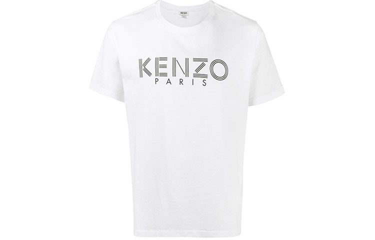 KENZO White Logo Print Short Sleeve T-Shirt Cotton F005TS0924SG-01
