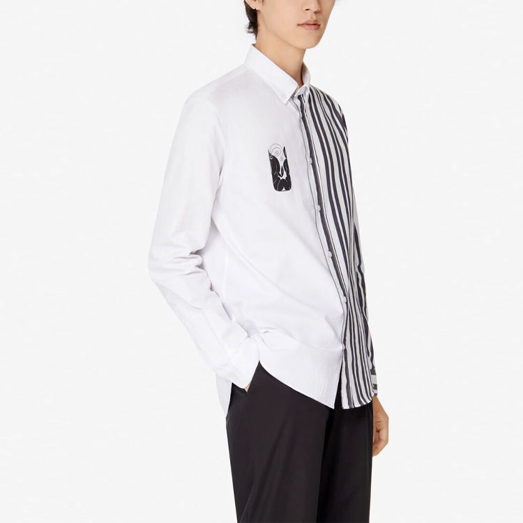 Sizing KENZO Kemeja Lengan Panjang Putih dengan Cetak Grafis FA55CH4141LB-01