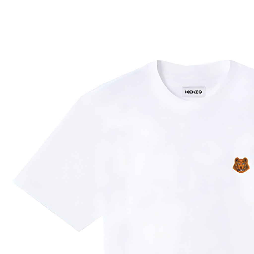 KENZO White T-Shirt with Small Tiger Head Graphic FA65TS0034SJ-01 圖 7