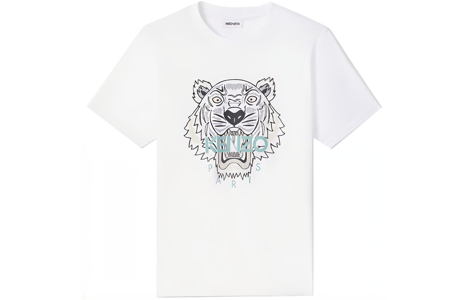 KENZO White Tiger Print Crew Neck T-Shirt FA65TS0204YA-01 圖 2