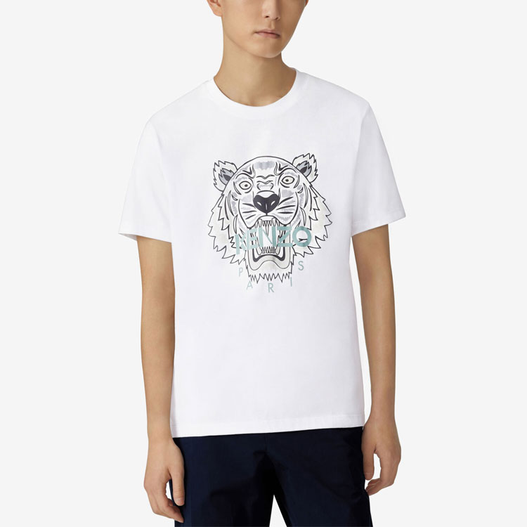 KENZO White Tiger Print Crew Neck T-Shirt FA65TS0204YA-01 圖 4
