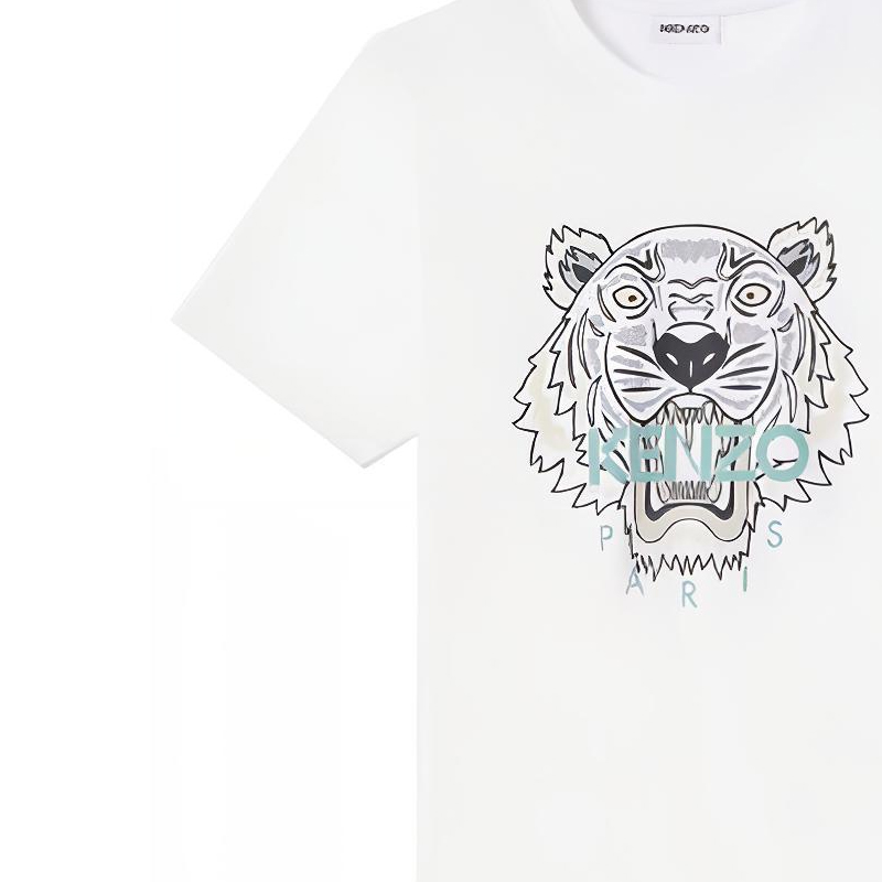 KENZO White Tiger Print Crew Neck T-Shirt FA65TS0204YA-01 圖 7