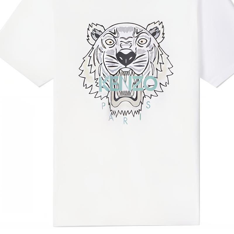 KENZO White Tiger Print Crew Neck T-Shirt FA65TS0204YA-01 圖 8
