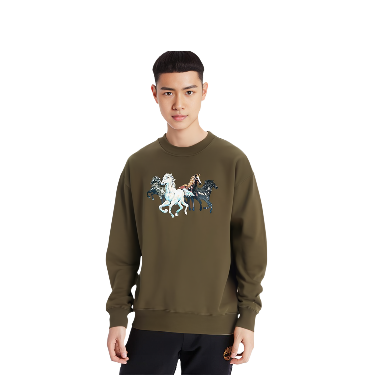 Kenzo Winter Fleece Crewneck Sweatshirt Loose Fit - Army Green FA65SW5114MG-50 圖 4